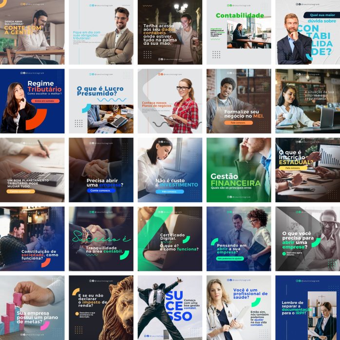 Templates Canva Contabilidade Contabil 50 Artes Editáveis + Bônus