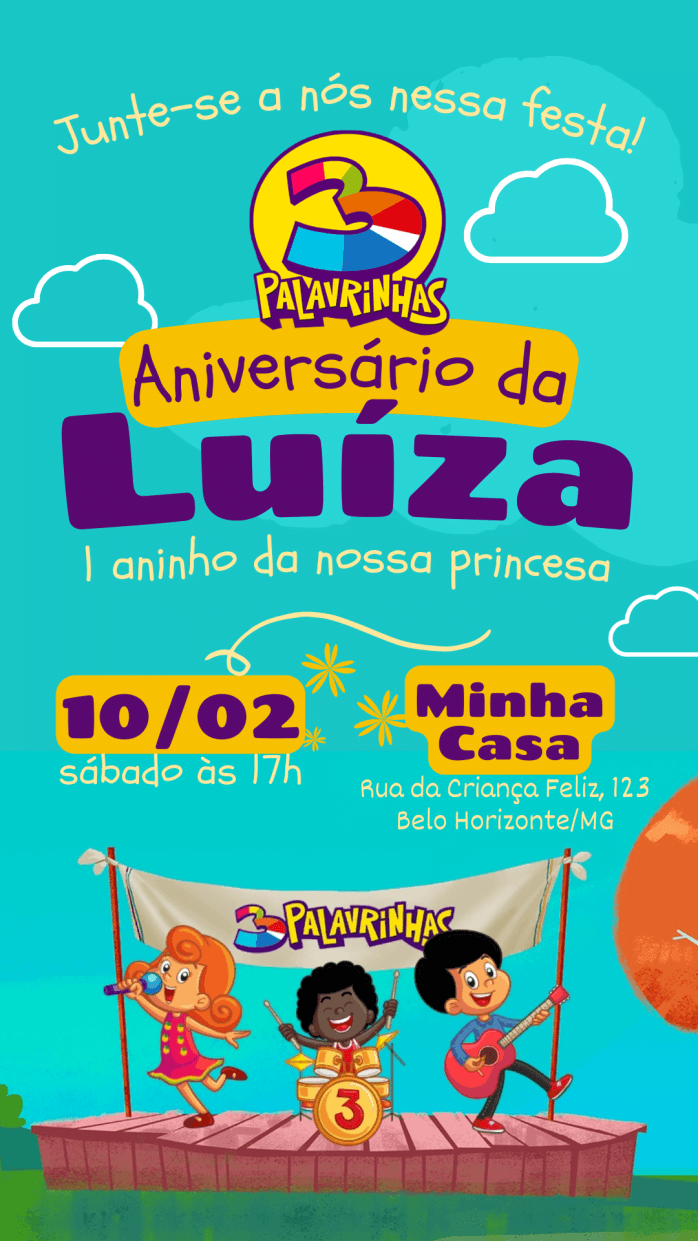 Templates Canva Convites Infantis 20 Artes Editáveis
