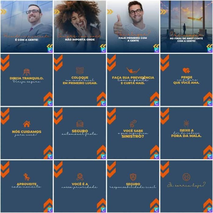Templates Canva Corretora de Seguros 200 Artes Editáveis + Legendas
