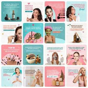 Templates Canva Cosmético 30 Artes Editáveis + Bônus