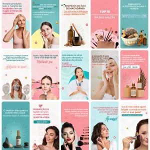Templates Canva Cosmético 30 Artes Editáveis Storie + Bônus