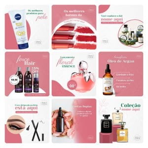 Templates Canva Cosméticos Saúde 30 Artes Editáveis + Bônus