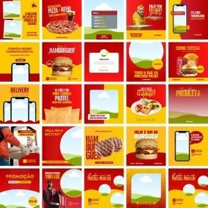 Templates Canva Delivery Entregas 25 Artes Editáveis + Bônus