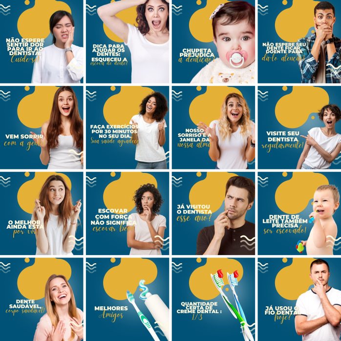 Templates Canva Dentista Odonto 200 Artes Editáveis + Legendas