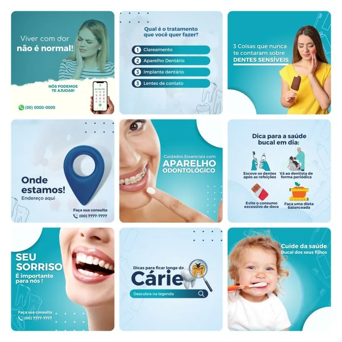 Templates Canva Dentista Odonto 30 Artes Editáveis + Bônus