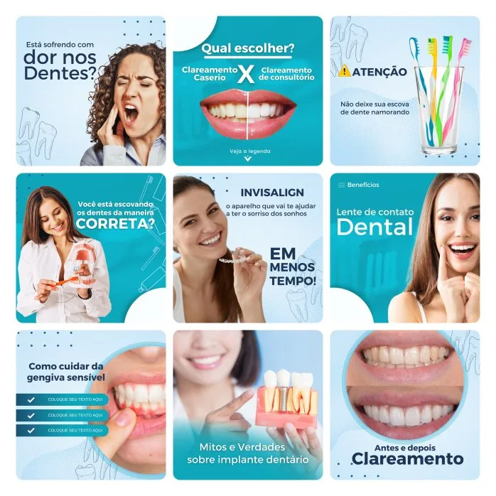Templates Canva Dentista Odonto 30 Artes Editáveis + Bônus