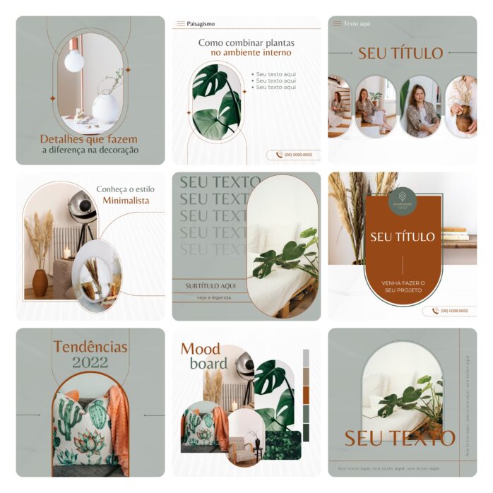 Templates Canva Designer de Interiores 30 Artes Editáveis + Bônus