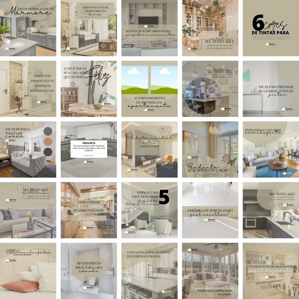 Templates Canva Designer Interior 2.0 25 Artes Editáveis + Bônus ...
