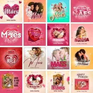 Templates Canva Dia das Mães 32 Artes Editáveis + Bônus