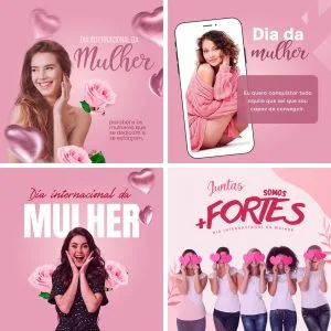 Templates Canva Dia das Mulheres 10 Artes Editáveis + Bônus