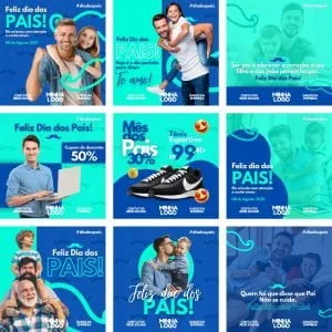 Templates Canva Dia dos Pais 18 Artes Editáveis + Bônus