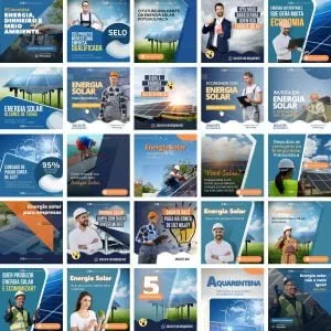 Templates Canva Energia Solar 25 Artes Editáveis + Bônus