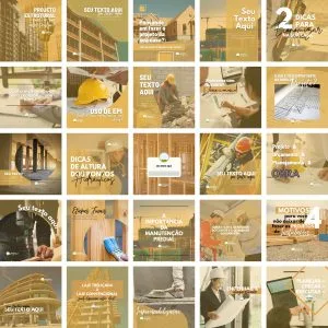 Templates Canva Engenharia Civil 2.0 25 Artes Editáveis + Bônus