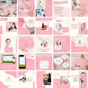 Templates Canva Estética 25 Artes Editáveis + Bônus