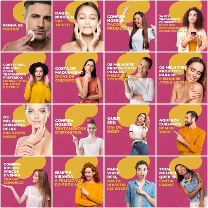 Templates Canva Estética Beleza 200 Artes Editáveis + Legendas
