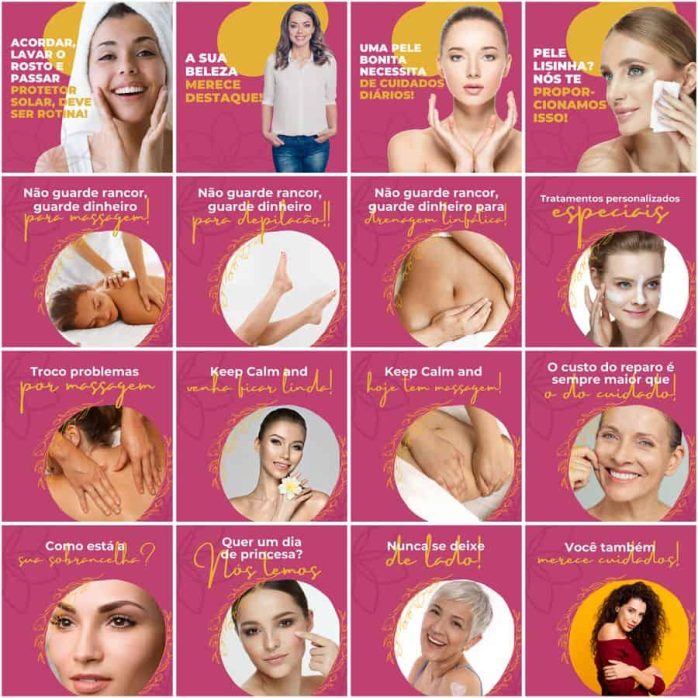Templates Canva Estética Beleza 200 Artes Editáveis + Legendas