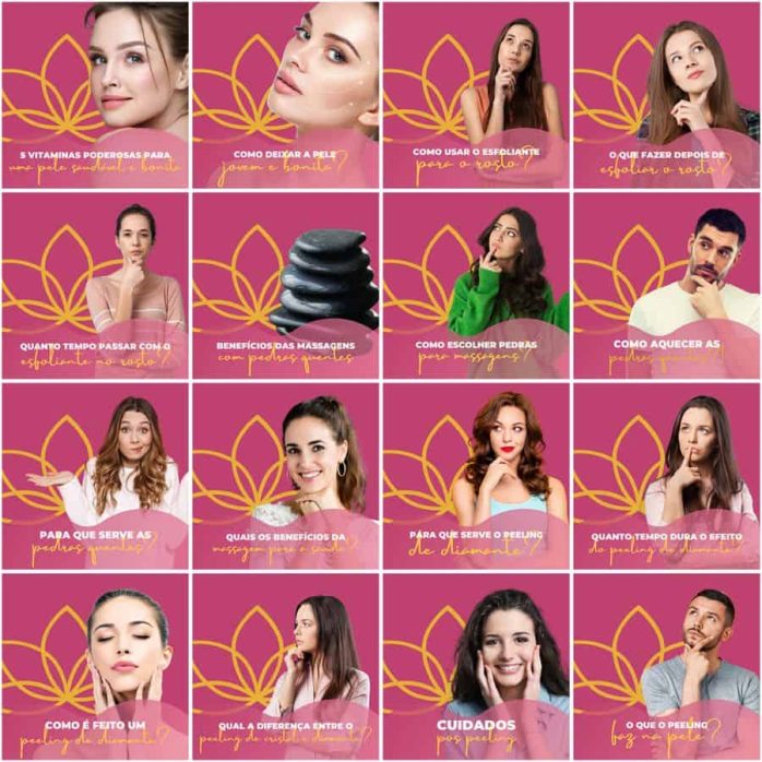 Templates Canva Estética Beleza 200 Artes Editáveis + Legendas