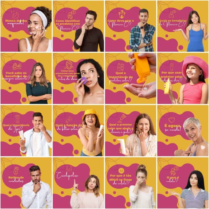 Templates Canva Estética Beleza 200 Artes Editáveis + Legendas