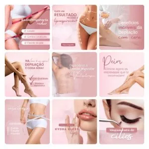 Templates Canva Estética Beleza 3.0 60 Artes Editáveis + Bônus