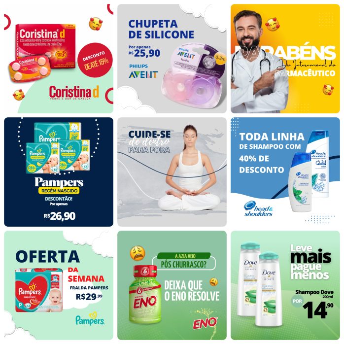 Templates Canva Farmácia 50 Artes Editáveis + Bônus