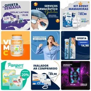 Templates Canva Farmácia 50 Artes Editáveis + Bônus 11 Templates Canva Farmácia 50 Artes Editáveis + Bônus