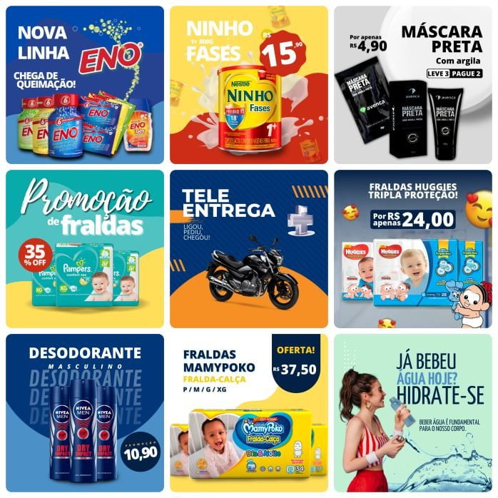 Templates Canva Farmácia 50 Artes Editáveis + Bônus