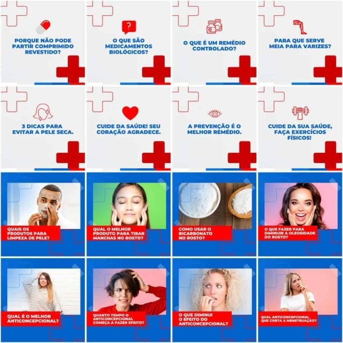 Templates Canva Farmácia Drogaria 200 Artes Editáveis + Legendas