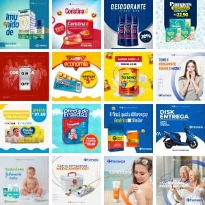 Templates Canva Fármacia Drogaria 39 Artes Editáveis + Bônus