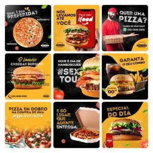 Templates Canva Fast Food 30 Artes Editáveis + Bônus 13 Templates Canva Fast Food 30 Artes Editáveis + Bônus