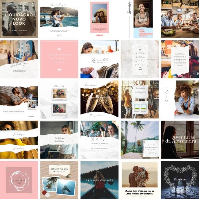 Templates Canva Feed Post Instagram 2.0 100 Artes Editáveis + Bônus
