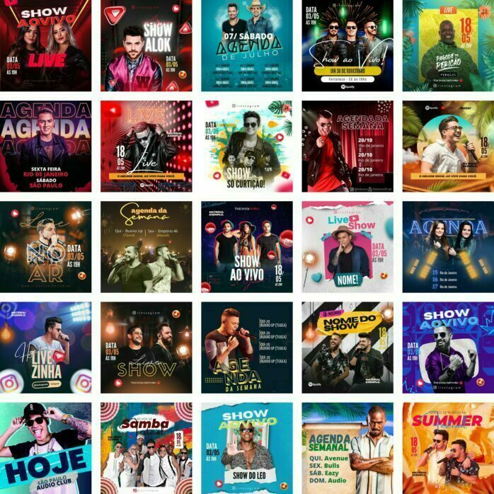 Templates Canva Festa Eventos Shows 60 Artes Editáveis + Bônus