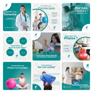 Templates Canva Fisioterapia 30 Artes Editáveis + Bônus