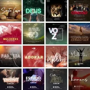 Templates Canva Gospel Cultos Louvor 40 Artes Editáveis + Bônus