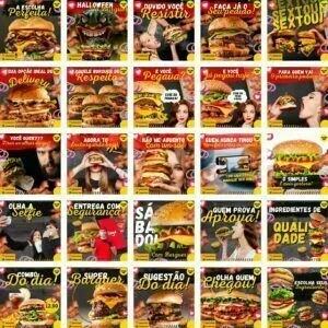 Templates Canva Hamburgueria 200 Artes Editáveis + Bônus 17 Templates Canva Hamburgueria 200 Artes Editáveis + Bônus