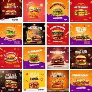 Templates Canva Hamburgueria 36 Artes Editáveis + Bônus