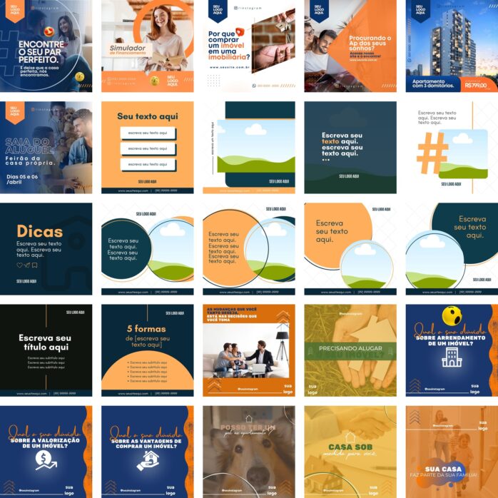 Templates Canva Imobiliaria Imoveis 255 Artes Editáveis + Bônus