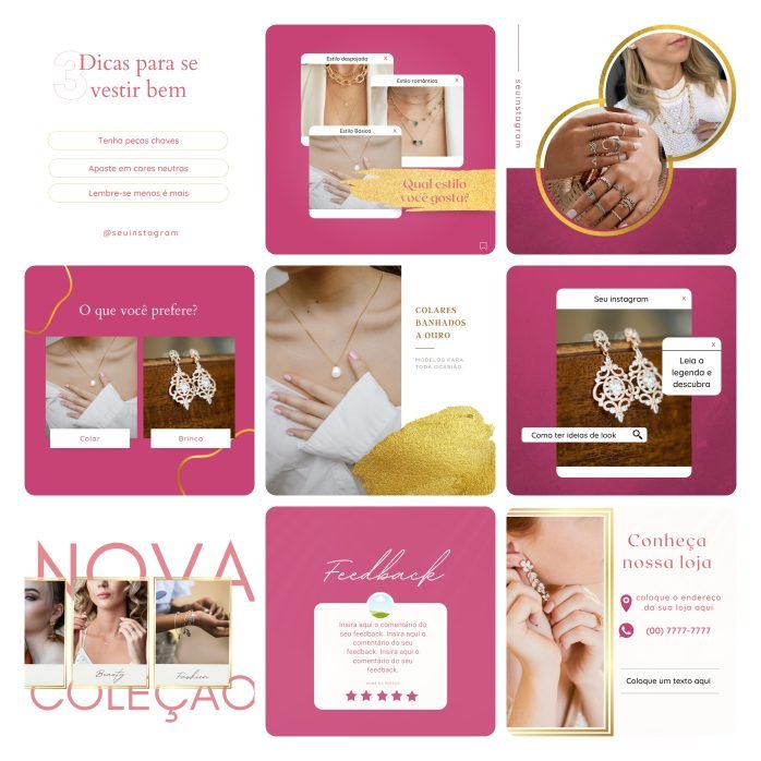 Templates Canva Loja de Acessórios 50 Artes Editáveis + Bônus