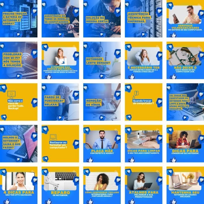 Templates Canva Loja de Informática 200 Artes Editáveis + Bônus