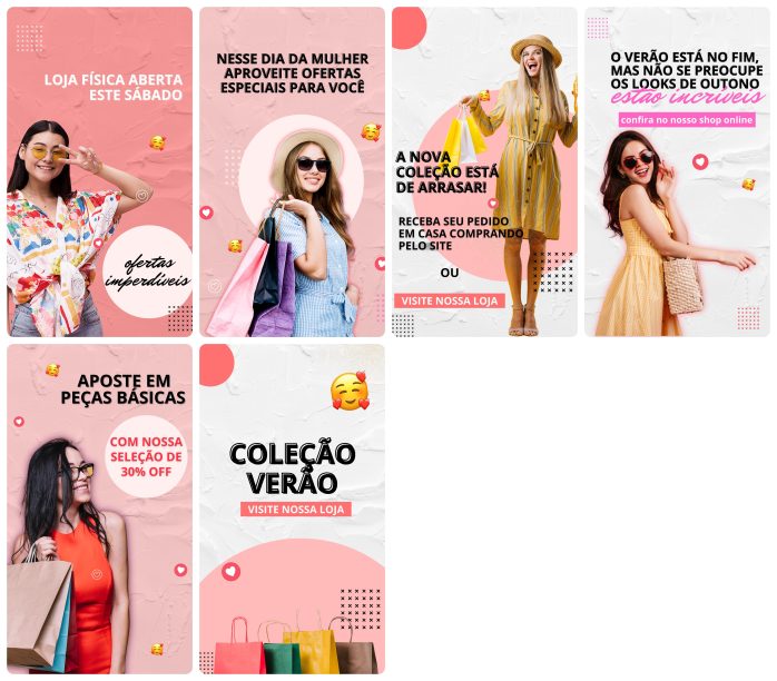Templates Canva Loja de Roupas 30 Artes Editáveis Storie + Bônus