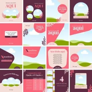 Templates Canva Maternidade Gravidez 20 Artes Editáveis + Bônus