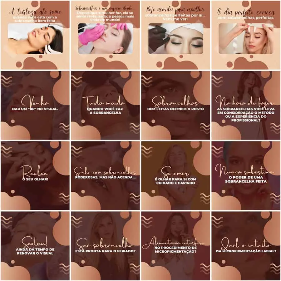 Templates Canva Micropigmentação 200 Artes Editáveis + Legendas