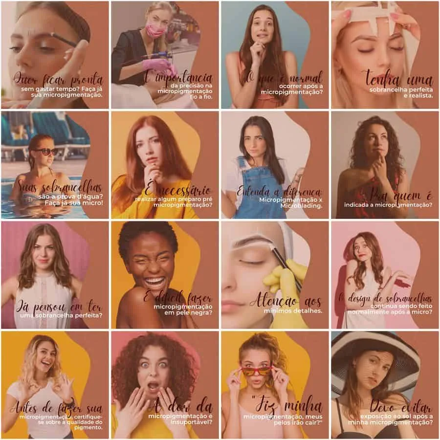 Templates Canva Micropigmentação 200 Artes Editáveis + Legendas