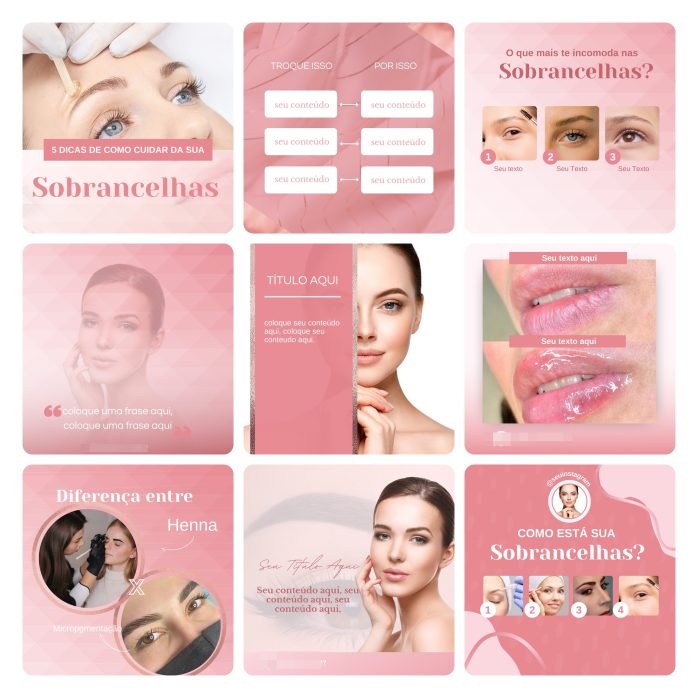 Templates Canva Micropigmentação 50 Artes Editáveis + Bônus