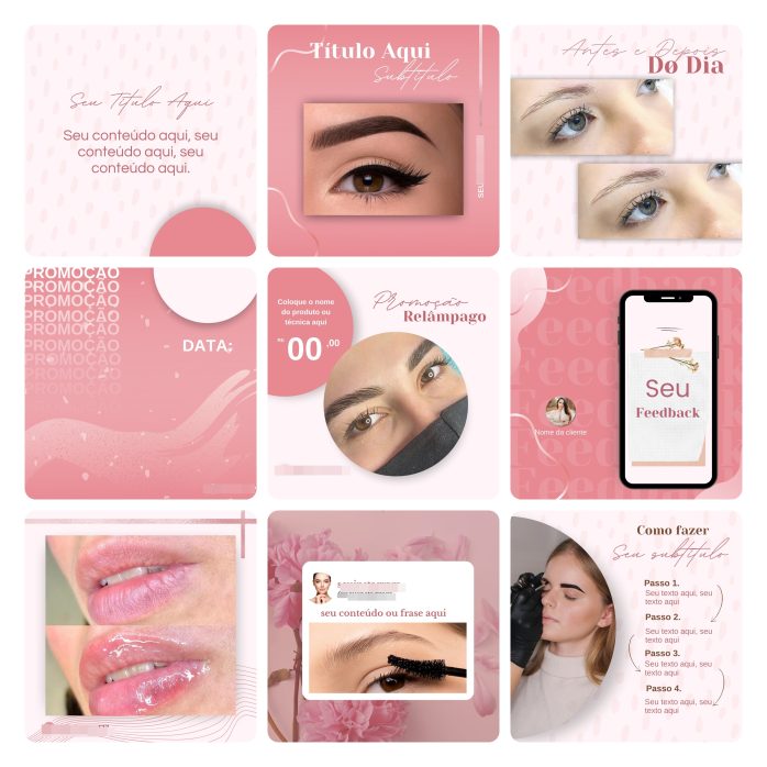 Templates Canva Micropigmentação 50 Artes Editáveis + Bônus