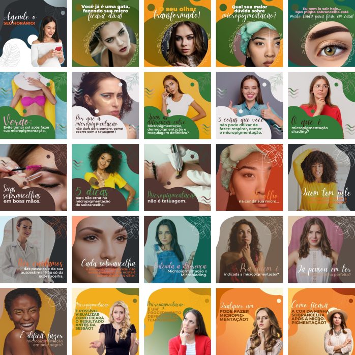Templates Canva Micropigmentação Beleza 200 Artes Editáveis + Bônus