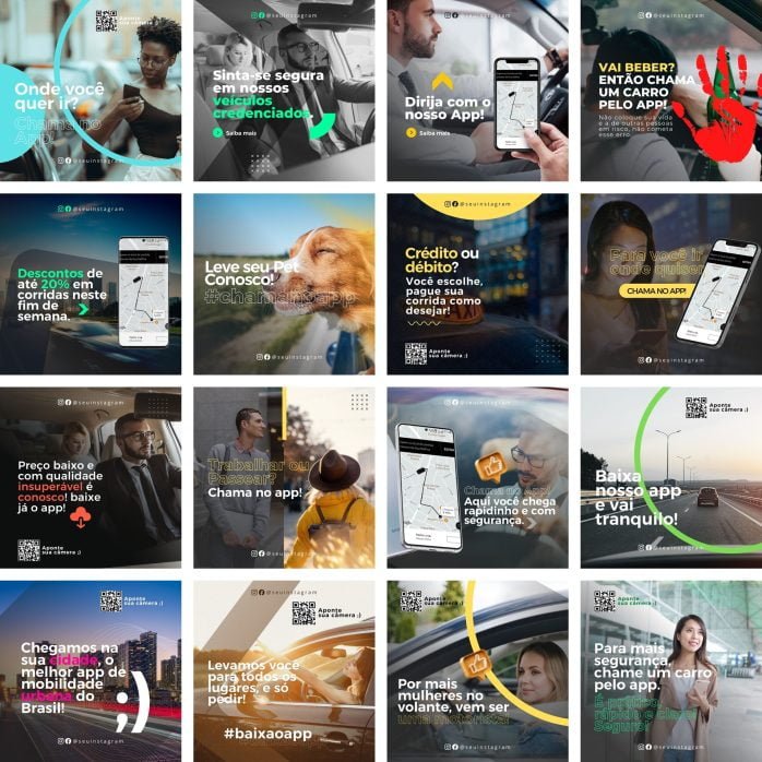 Templates Canva Mobilidade Urbana 40 Artes Editáveis + Bônus