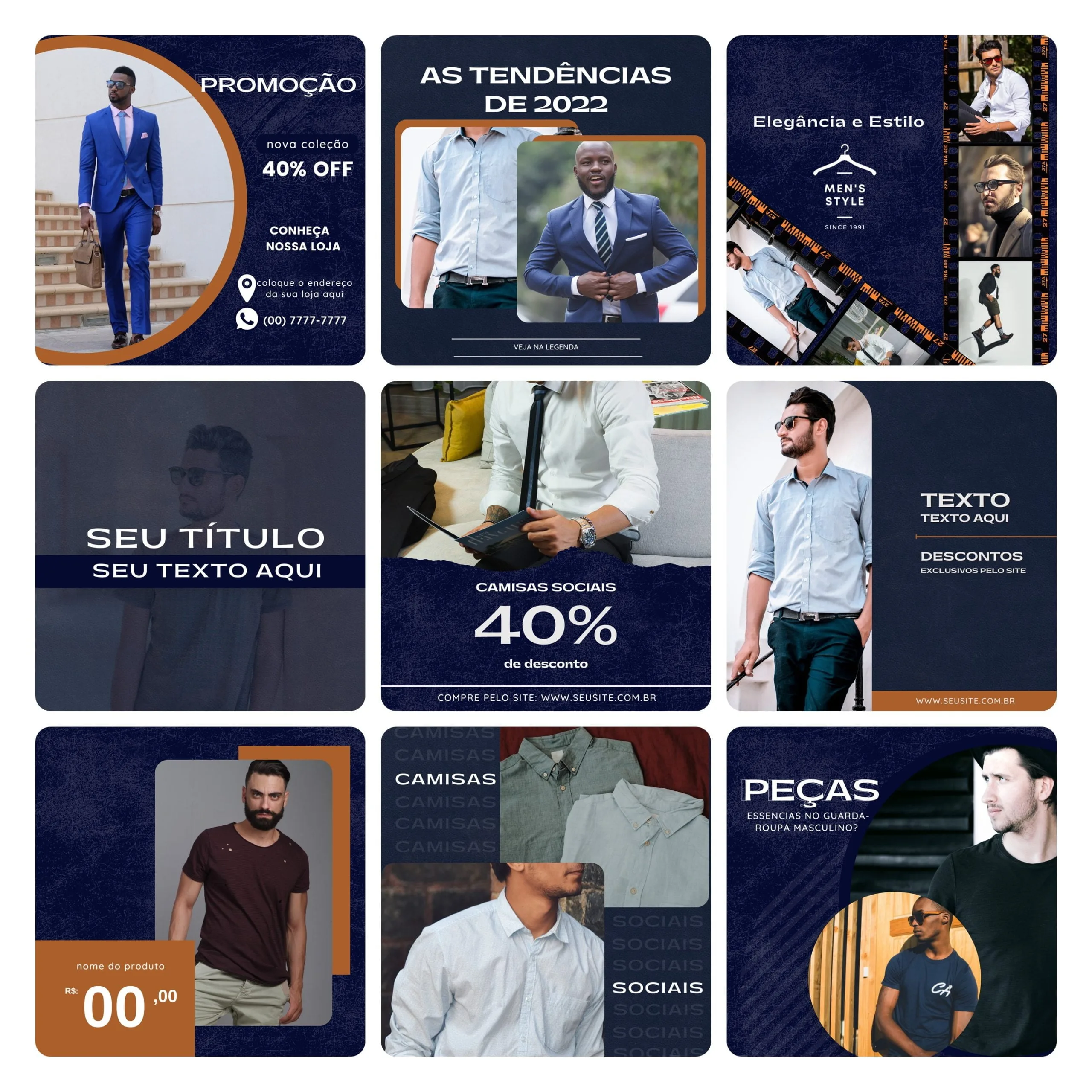 Templates Canva Moda Masculina 30 Artes Editveis + Bnus | Studios Cat