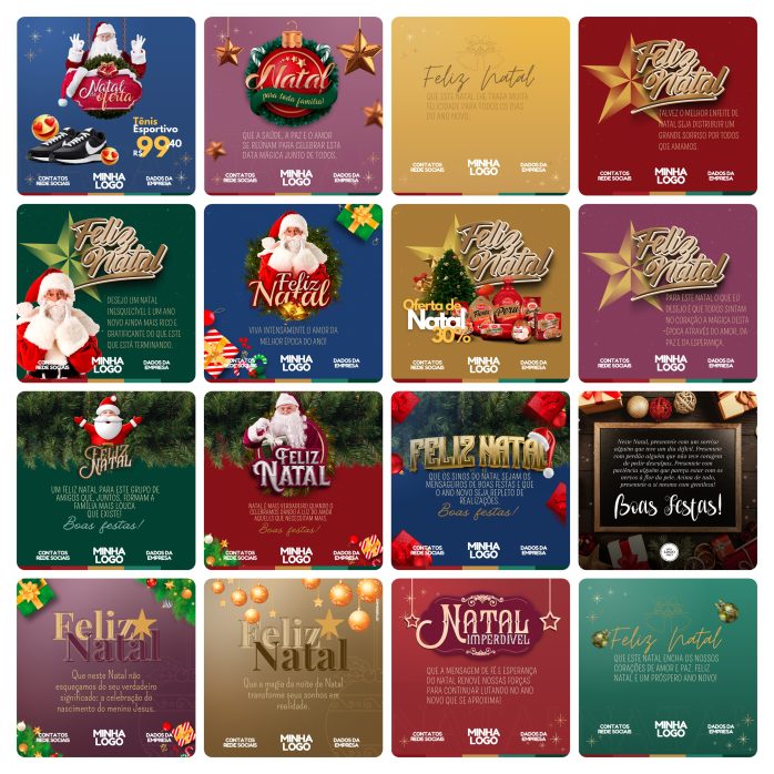 Templates Canva Natal 108 Artes Editáveis + Bônus