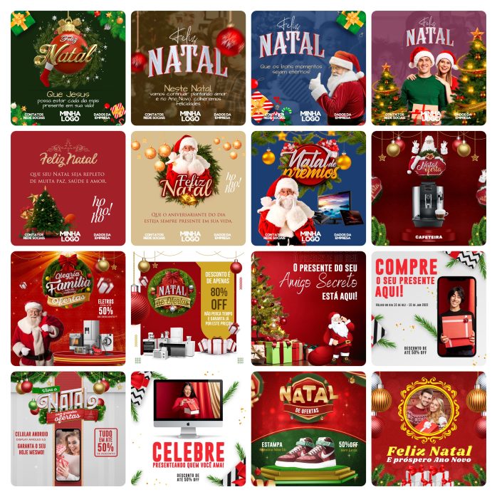Templates Canva Natal 108 Artes Editáveis + Bônus