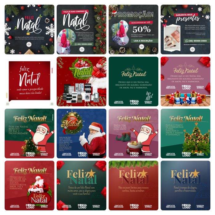 Templates Canva Natal 108 Artes Editáveis + Bônus